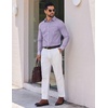 image:imageCOOFANDY Mens Long Sleeve Plaid Button Down Cotton Wrinkle Free Dress ShirtWhite Red Plaid
