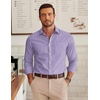 image:imageCOOFANDY Mens Long Sleeve Plaid Button Down Cotton Wrinkle Free Dress ShirtWhite Red Plaid