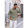image:imageCOOFANDY Mens Oxford Shirts Long Sleeve Casual Button Down Shirt Untucked Business Dress ShirtsArmy Green