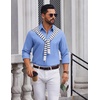 image:imageCOOFANDY Mens Oxford Shirts Long Sleeve Casual Button Down Shirt Untucked Business Dress ShirtsBlue