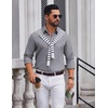 image:imageCOOFANDY Mens Oxford Shirts Long Sleeve Casual Button Down Shirt Untucked Business Dress ShirtsDark Grey