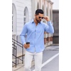 image:imageCOOFANDY Mens Oxford Shirts Long Sleeve Casual Button Down Shirt Untucked Business Dress ShirtsLight Blue