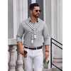 image:imageCOOFANDY Mens Oxford Shirts Long Sleeve Casual Button Down Shirt Untucked Business Dress ShirtsLight Grey