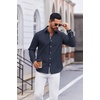 image:imageCOOFANDY Mens Oxford Shirts Long Sleeve Casual Button Down Shirt Untucked Business Dress ShirtsNavy Blue