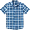 image:imageCOOFANDY Mens Plaid Button Down Shirts Short Sleeve Casual Summer Shirt Wrinkle Free Dress Shirts with Pocket01deep Blue White Plaid