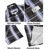 image:imageCOOFANDY Mens Plaid Button Down Shirts Short Sleeve Casual Summer Shirt Wrinkle Free Dress Shirts with PocketBlack Plaid