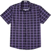 image:imageCOOFANDY Mens Plaid Button Down Shirts Short Sleeve Casual Summer Shirt Wrinkle Free Dress Shirts with PocketBlack Purple Pliad