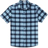 image:imageCOOFANDY Mens Plaid Button Down Shirts Short Sleeve Casual Summer Shirt Wrinkle Free Dress Shirts with PocketBlue Black Check