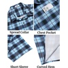 image:imageCOOFANDY Mens Plaid Button Down Shirts Short Sleeve Casual Summer Shirt Wrinkle Free Dress Shirts with PocketBlue Black Check