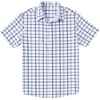 image:imageCOOFANDY Mens Plaid Button Down Shirts Short Sleeve Casual Summer Shirt Wrinkle Free Dress Shirts with PocketDark Blue White Plaid