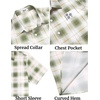 image:imageCOOFANDY Mens Plaid Button Down Shirts Short Sleeve Casual Summer Shirt Wrinkle Free Dress Shirts with PocketGreen Plaid