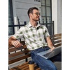 image:imageCOOFANDY Mens Plaid Button Down Shirts Short Sleeve Casual Summer Shirt Wrinkle Free Dress Shirts with PocketGreen Plaid