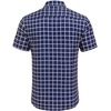 image:imageCOOFANDY Mens Plaid Button Down Shirts Short Sleeve Casual Summer Shirt Wrinkle Free Dress Shirts with PocketNavy Blue Plaid