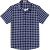image:imageCOOFANDY Mens Plaid Button Down Shirts Short Sleeve Casual Summer Shirt Wrinkle Free Dress Shirts with PocketNavy Blue Plaid