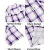 image:imageCOOFANDY Mens Plaid Button Down Shirts Short Sleeve Casual Summer Shirt Wrinkle Free Dress Shirts with PocketPurple Plaid