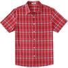 image:imageCOOFANDY Mens Plaid Button Down Shirts Short Sleeve Casual Summer Shirt Wrinkle Free Dress Shirts with PocketRed Check