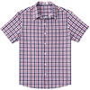 image:imageCOOFANDY Mens Plaid Button Down Shirts Short Sleeve Casual Summer Shirt Wrinkle Free Dress Shirts with PocketRed Navy Check