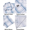 image:imageCOOFANDY Mens Plaid Button Down Shirts Short Sleeve Casual Summer Shirt Wrinkle Free Dress Shirts with PocketWhite Blue Plaid