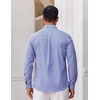 image:imageCOOFANDY Mens Plaid Dress Shirts Long Sleeve Button Down Shirts Wrinkle Free Stretch Cotton Business Casual ShirtBlue Black Plaid