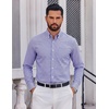 image:imageCOOFANDY Mens Plaid Dress Shirts Long Sleeve Button Down Shirts Wrinkle Free Stretch Cotton Business Casual ShirtBlue Purple Plaid