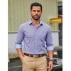 image:imageCOOFANDY Mens Plaid Dress Shirts Long Sleeve Button Down Shirts Wrinkle Free Stretch Cotton Business Casual ShirtBlue Purple Plaid