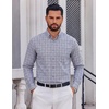image:imageCOOFANDY Mens Plaid Dress Shirts Long Sleeve Button Down Shirts Wrinkle Free Stretch Cotton Business Casual ShirtGrey Plaid