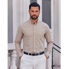 image:imageCOOFANDY Mens Plaid Dress Shirts Long Sleeve Button Down Shirts Wrinkle Free Stretch Cotton Business Casual ShirtKhaki Plaid