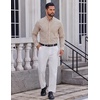 image:imageCOOFANDY Mens Plaid Dress Shirts Long Sleeve Button Down Shirts Wrinkle Free Stretch Cotton Business Casual ShirtKhaki Plaid