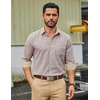 image:imageCOOFANDY Mens Plaid Dress Shirts Long Sleeve Button Down Shirts Wrinkle Free Stretch Cotton Business Casual ShirtKhaki Plaid
