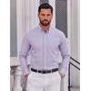 image:imageCOOFANDY Mens Plaid Dress Shirts Long Sleeve Button Down Shirts Wrinkle Free Stretch Cotton Business Casual ShirtLight Purple Plaid