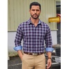 image:imageCOOFANDY Mens Plaid Dress Shirts Long Sleeve Button Down Shirts Wrinkle Free Stretch Cotton Business Casual ShirtNavy Blue Red Plaid