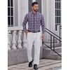 image:imageCOOFANDY Mens Plaid Dress Shirts Long Sleeve Button Down Shirts Wrinkle Free Stretch Cotton Business Casual ShirtNavy Blue Red Plaid