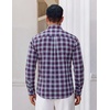 image:imageCOOFANDY Mens Plaid Dress Shirts Long Sleeve Button Down Shirts Wrinkle Free Stretch Cotton Business Casual ShirtNavy Blue Red Plaid