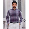 image:imageCOOFANDY Mens Plaid Dress Shirts Long Sleeve Button Down Shirts Wrinkle Free Stretch Cotton Business Casual ShirtNavy Blue Red Plaid