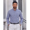 image:imageCOOFANDY Mens Plaid Dress Shirts Long Sleeve Button Down Shirts Wrinkle Free Stretch Cotton Business Casual ShirtSky Blue White Plaid