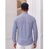 image:imageCOOFANDY Mens Plaid Dress Shirts Long Sleeve Button Down Shirts Wrinkle Free Stretch Cotton Business Casual ShirtSky Blue White Plaid