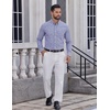 image:imageCOOFANDY Mens Plaid Dress Shirts Long Sleeve Button Down Shirts Wrinkle Free Stretch Cotton Business Casual ShirtSky Blue White Plaid
