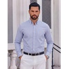 image:imageCOOFANDY Mens Plaid Dress Shirts Long Sleeve Button Down Shirts Wrinkle Free Stretch Cotton Business Casual ShirtWhite Blue Plaid