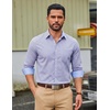 image:imageCOOFANDY Mens Plaid Dress Shirts Long Sleeve Button Down Shirts Wrinkle Free Stretch Cotton Business Casual ShirtWhite Blue Plaid