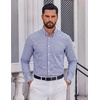 image:imageCOOFANDY Mens Plaid Dress Shirts Long Sleeve Button Down Shirts Wrinkle Free Stretch Cotton Business Casual ShirtWhite Deep Blue Plaid