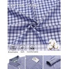 image:imageCOOFANDY Mens Plaid Dress Shirts Long Sleeve Button Down Shirts Wrinkle Free Stretch Cotton Business Casual ShirtWhite Deep Blue Plaid