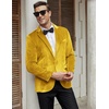 image:imageCOOFANDY Mens Velvet Blazer Notched Lapel Velour Suit Jacket One Button Tuxedo Jackets for Wedding Prom Party DinnerGold Yellow