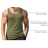image:imageCOOFANDY Mens Workout Tank Top Ribbed Knit Sleeveless Gym Muscle T Shirts Bodybuilding TeeArmy Green1 Pcs