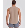 image:imageCOOFANDY Mens Workout Tank Tops Cotton Cut Off Sleeveless Muscle Shirts Gym Athletic Running T ShirtKhaki