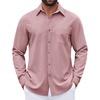 image:imageCOOFANDY Mens Dress Shirts Untucked Long Sleeve Button Down Denim Shirt Stretch Business Casual ShirtsPink