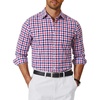image:imageCOOFANDY Mens Long Sleeve Button Down Shirts Wrinkle Free Dress Shirts Slim Fit Cotton Plaid ShirtBlue Red Gingham