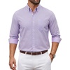image:imageCOOFANDY Mens Plaid Dress Shirts Long Sleeve Button Down Shirts Wrinkle Free Stretch Cotton Business Casual ShirtLight Purple Plaid