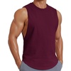 image:imageCOOFANDY Mens Workout Tank Tops Cotton Cut Off Sleeveless Muscle Shirts Gym Athletic Running T ShirtWine Red