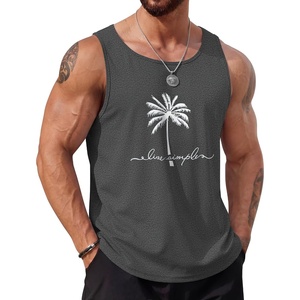 image:imageCOOFANDY Mens Beach Tank Tops Summer Cotton Sleeveless Graphic T Shirts Palm Tree Casual Vacation Muscle TankDark Greycoconut Tree