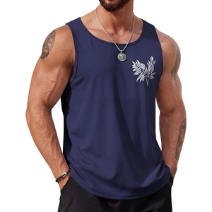 image:imageCOOFANDY Mens Beach Tank Tops Summer Cotton Sleeveless Graphic T Shirts Palm Tree Casual Vacation Muscle TankNavy Blue